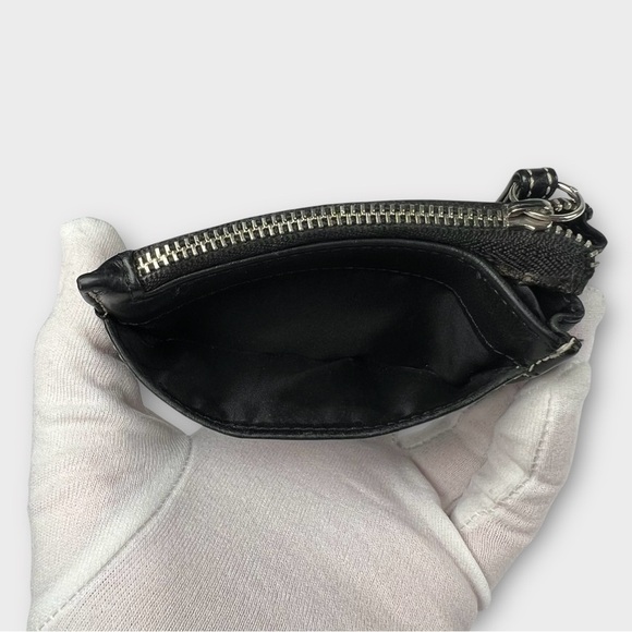 Coach Black Leather Zip Card SmallPouch - Picture 6 of 9
